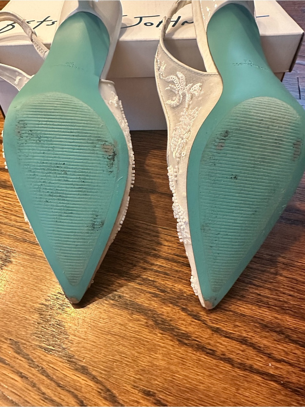Embroidered Slingback Evening Pump in Ivory - Picture 12 of 16